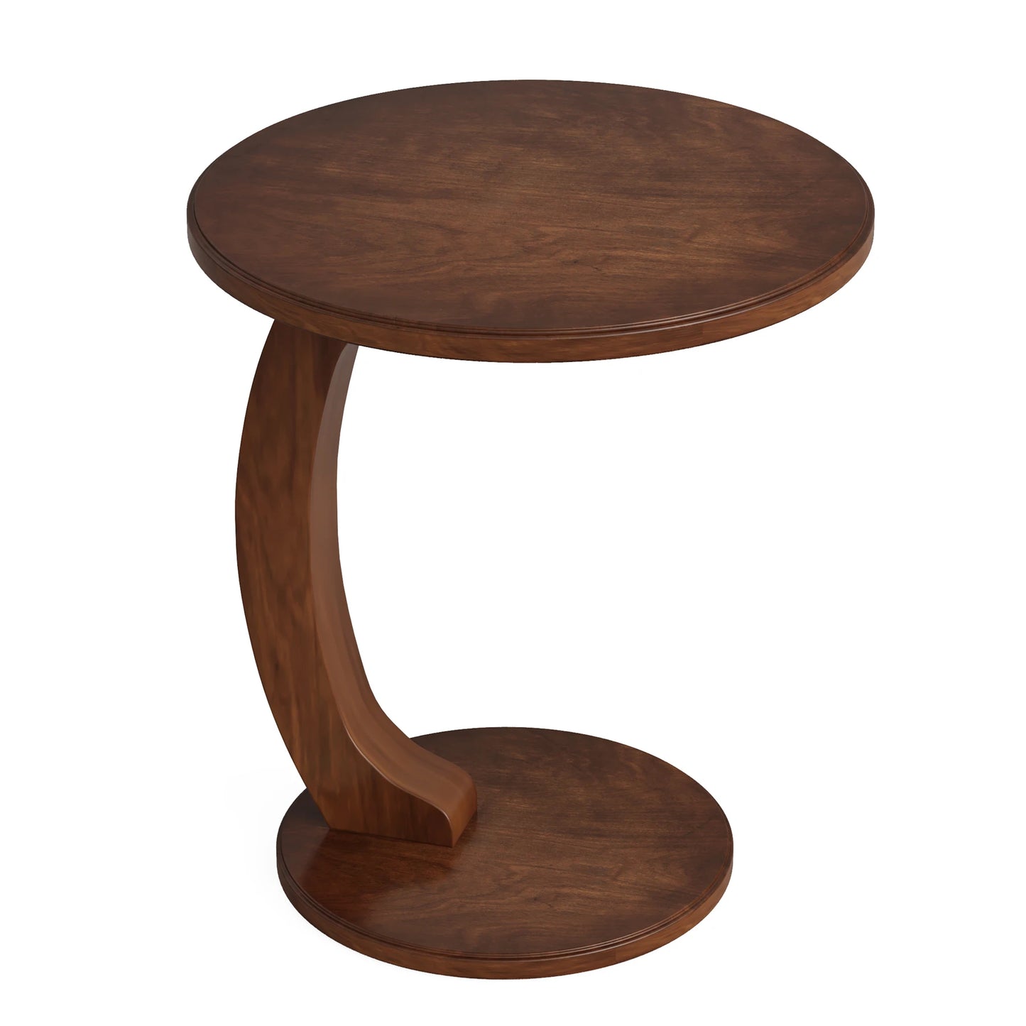Tribesigns Round End Table Wood C Shaped Side Table Mid Century Retro