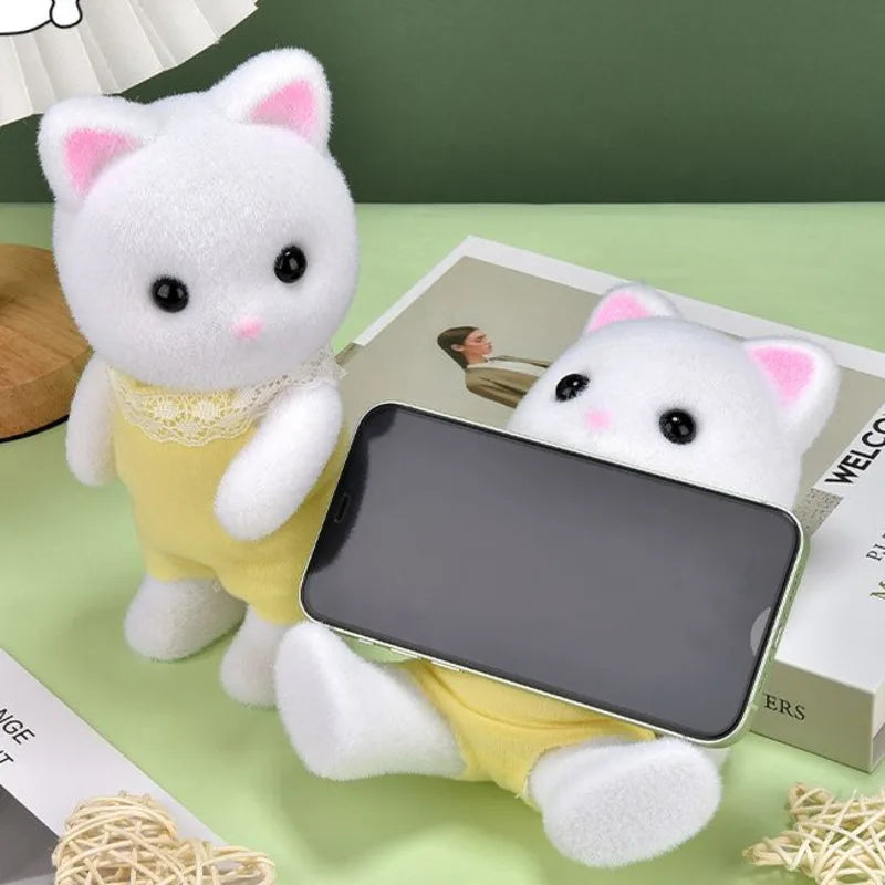 Forest Family Animal Movable Limbs Figure Phone Stand Holder Ornament