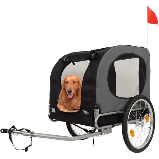 HiMISS Steel Dog Bike Trailer Folding With Universal Coupler 40kg