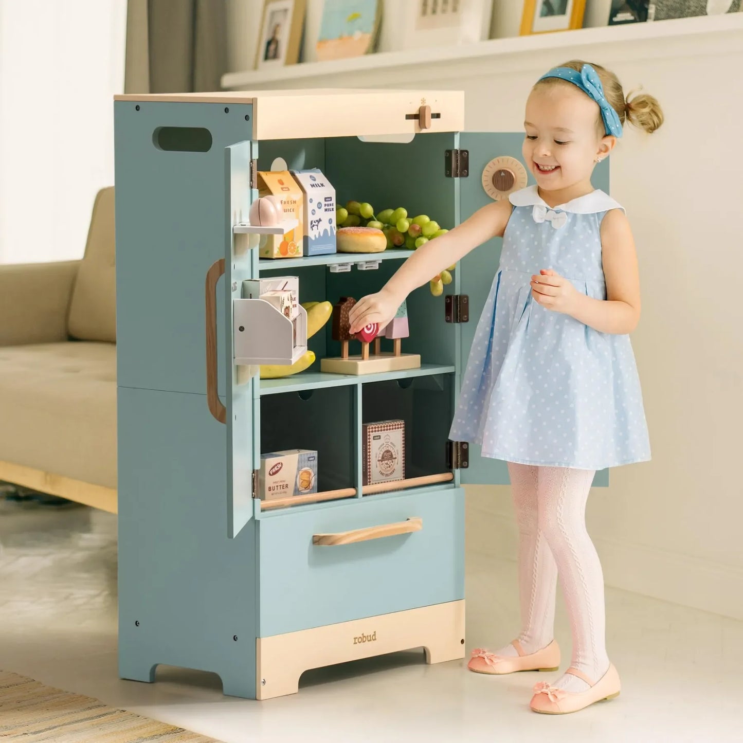 Robotime Robud Wooden Kitchen Washer Playset For Kids Age 3