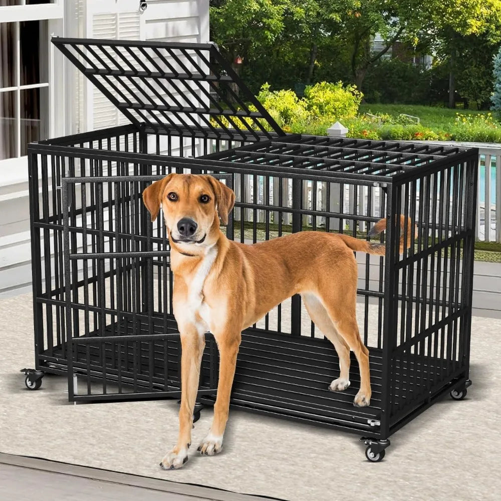 Heavy Duty Dog Crate For Giant Dogs Lockable Top Access
