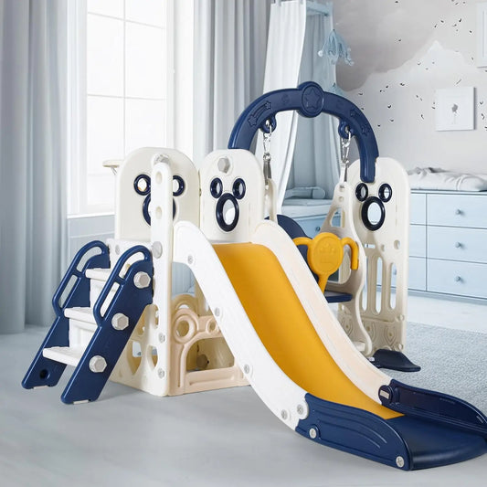 Swing Slide For Kids 6-In-1 Climber With Ball Hoop Toy