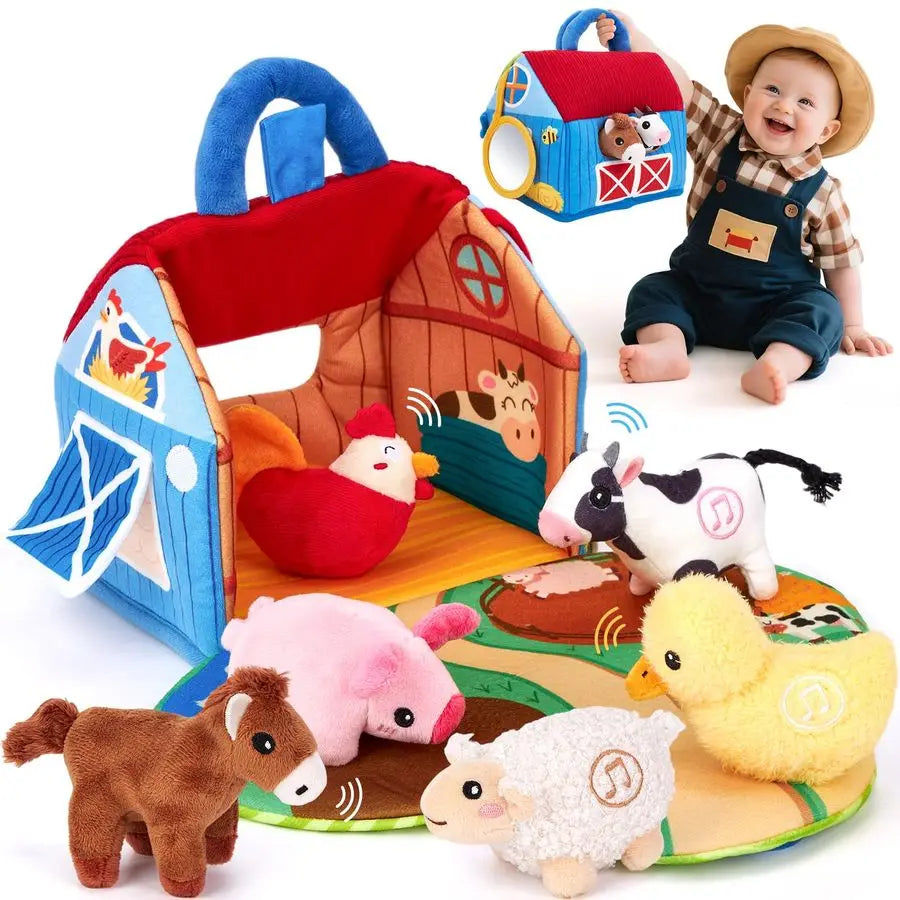 Surprise Barn Farm Animals Set With Real Sounds For Babies