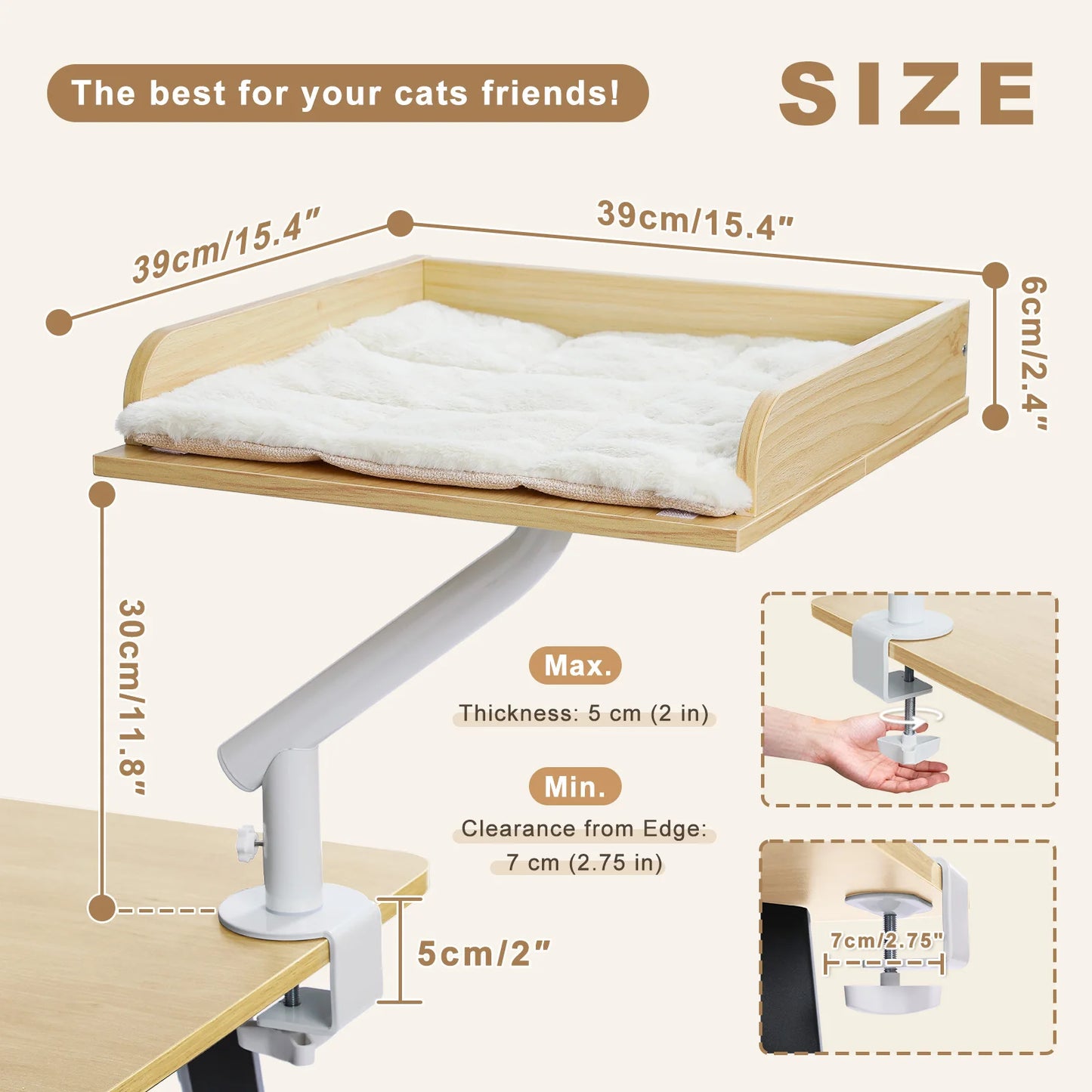 PAWZ Road Cat Desk Bed 360 Rotatable Cat Bed Stand