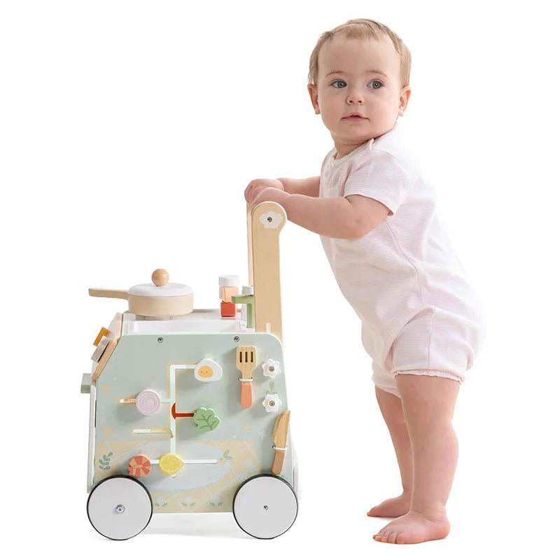 Robotime Wooden Baby Push Walker Adjustable Height Montessori Toys