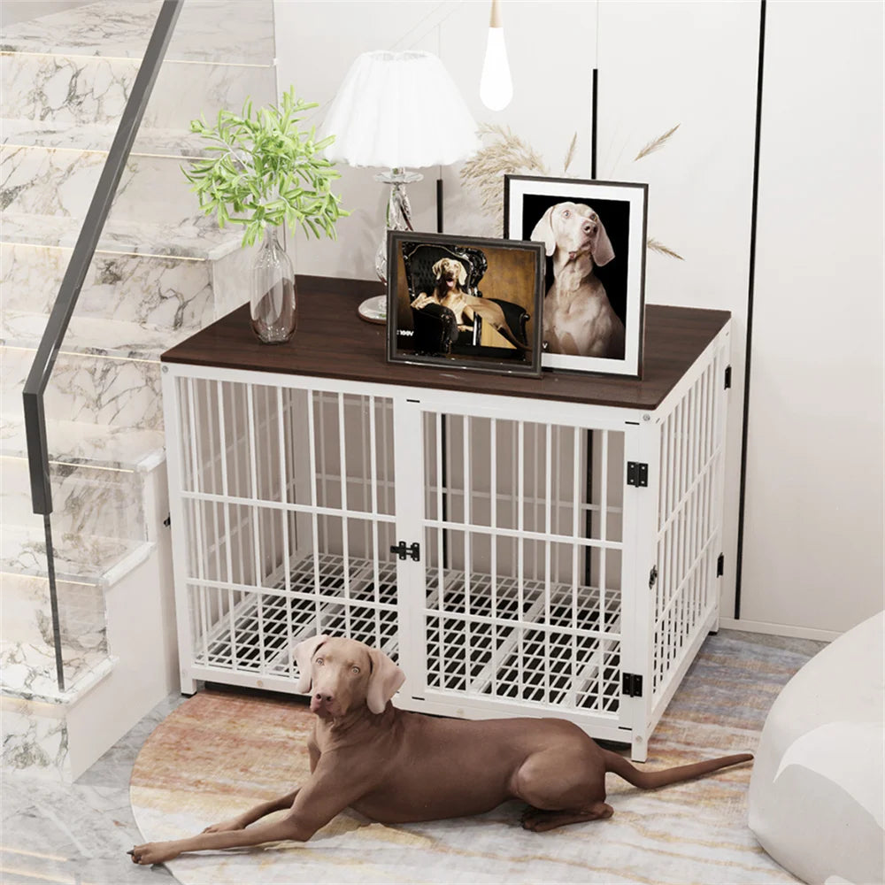 Borwar Wooden Dog Crate End Table Kennel With Removable Tray