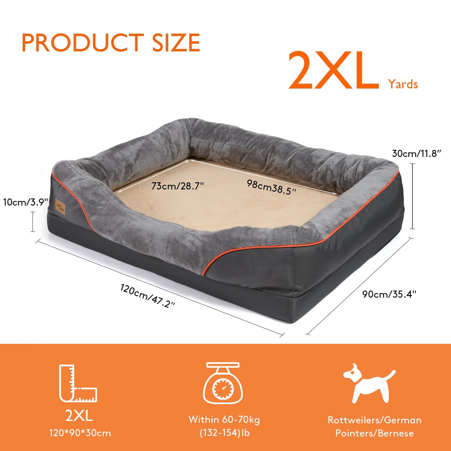 BINGOPAWCN Dog Bed Anti Allergy Warm Fleece With Washable Cover