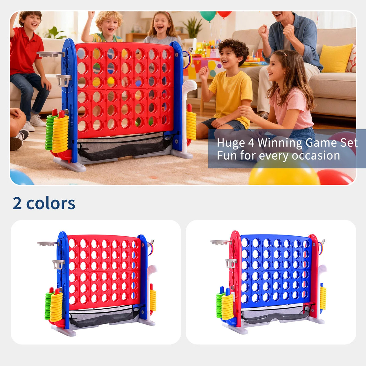 Giant 4 In 1 Outdoor Game Set With Basketball Hoop