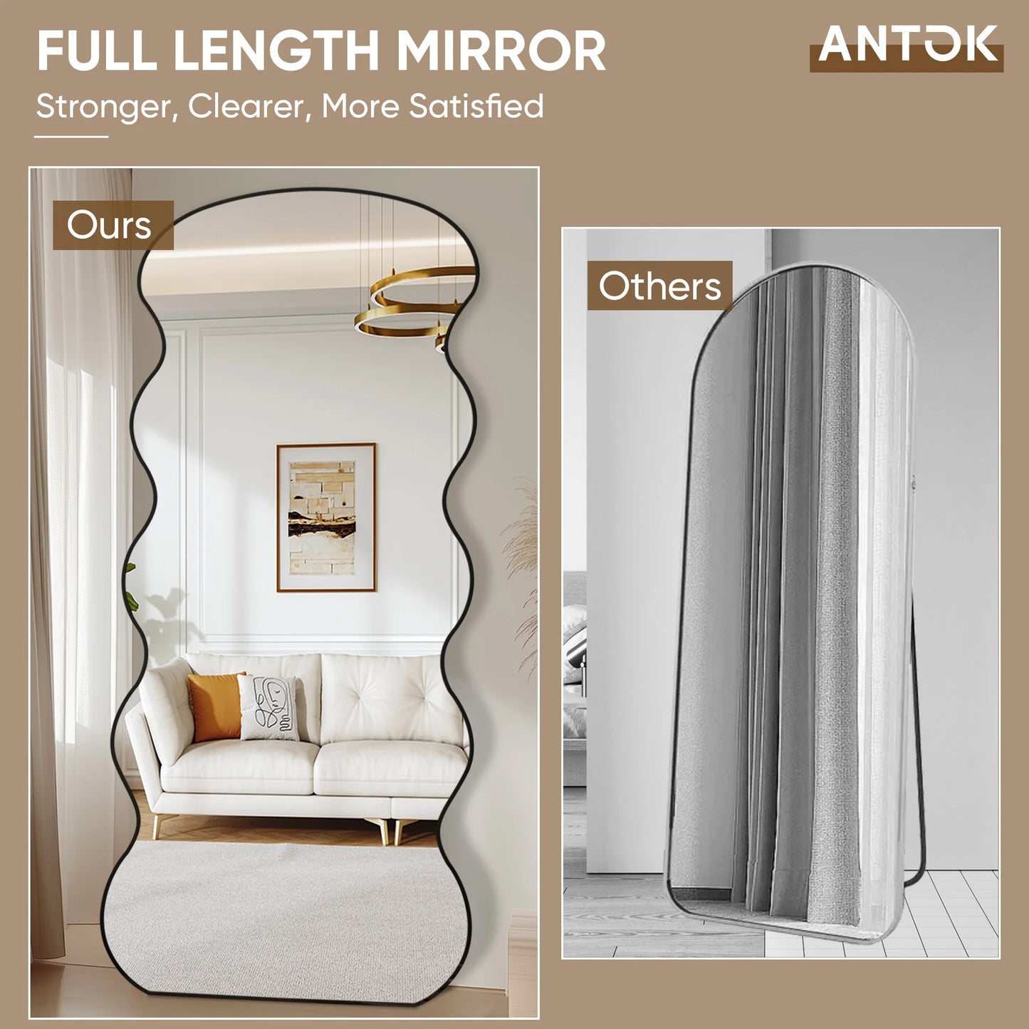 Antok Mirror With Stand for Bedroom and Living Room