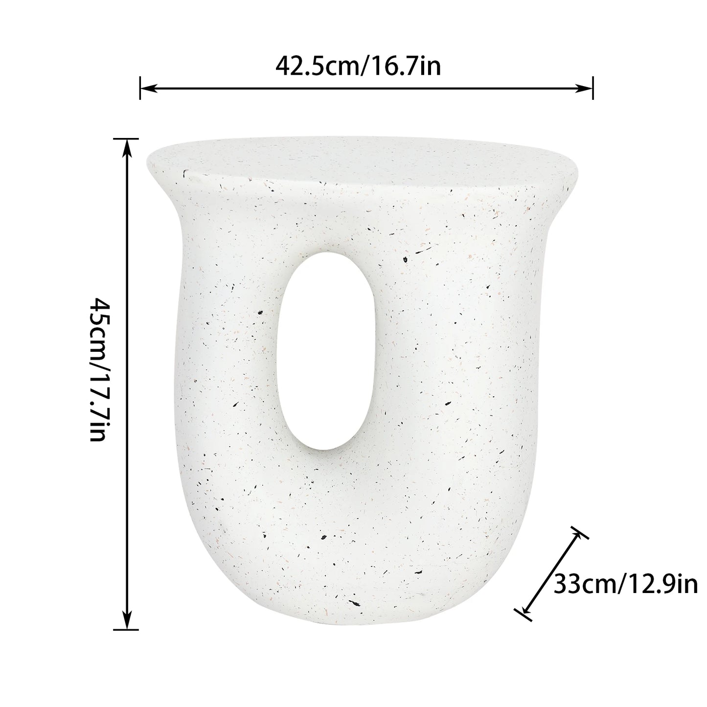 U Shaped Geometric Side End Table