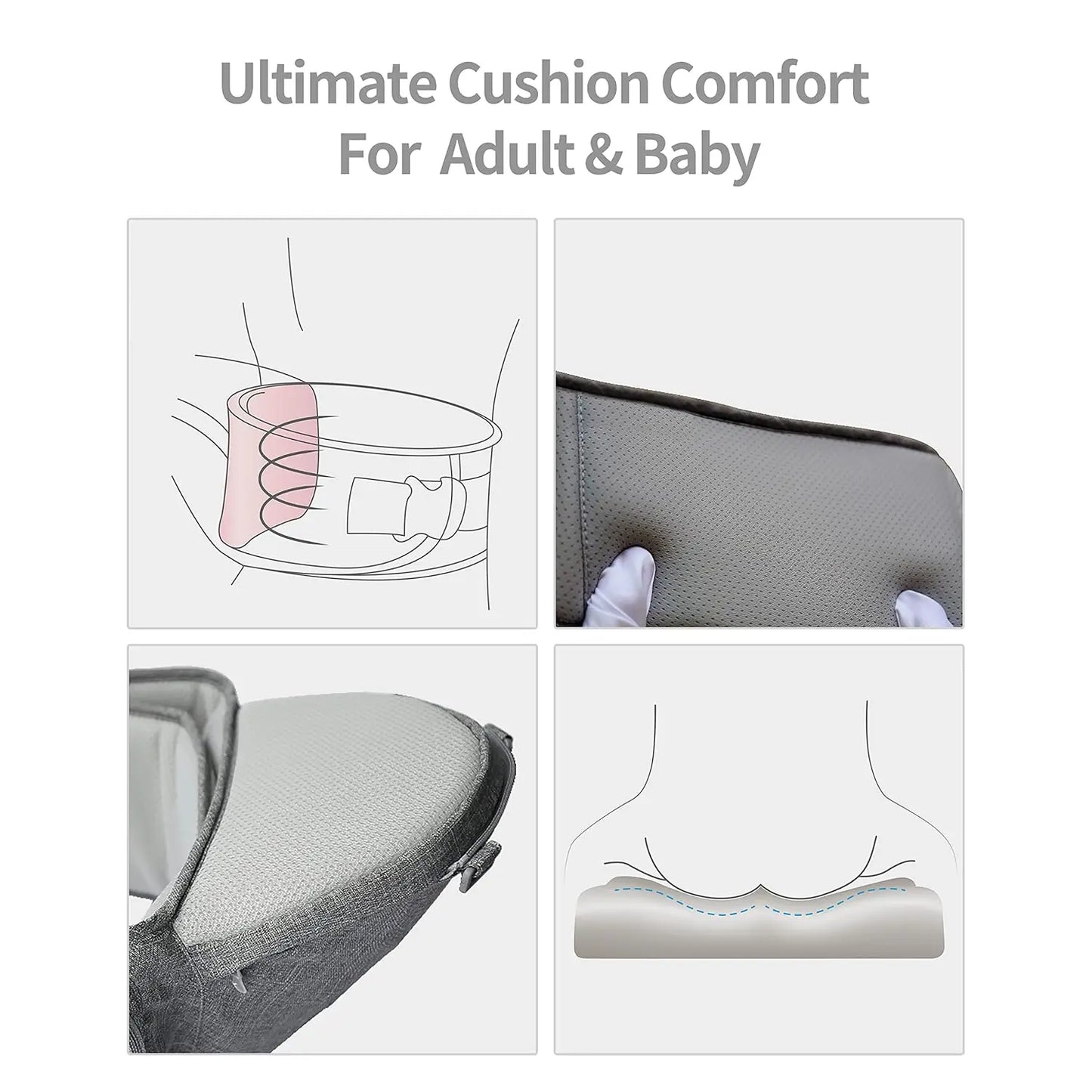 Texas Design Safety Certified Ergonomic DADA Hip Seat Baby Carrier Newborn to Toddler, Lumbar Support Waist Stool, Airflow Mesh