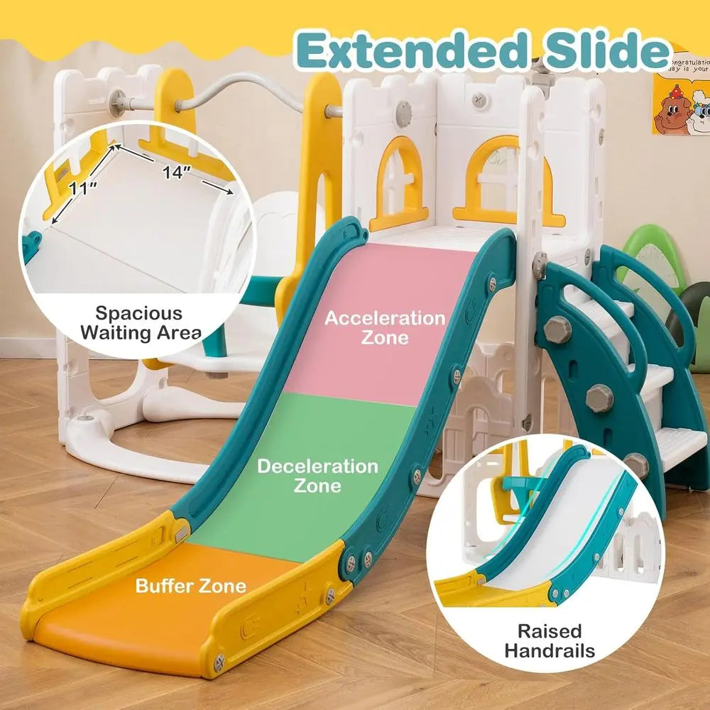 OLOEY 7 In 1 Toddler Swing and Slide Castle Climber