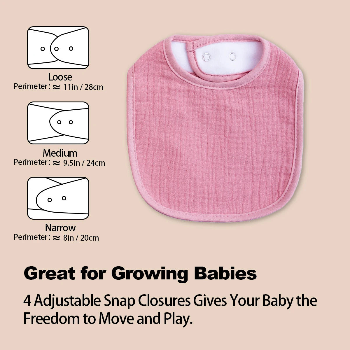 Premium 4-Layer Baby bib Ultra Soft & Super Absorbent,Perfect for Teething, Feeding, and Everyday Use (Set of 10)