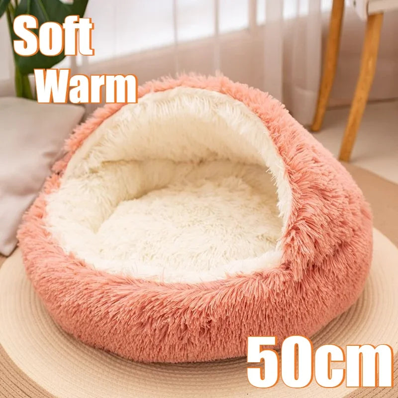 Plush 2In1 Pet Bedstead With Cover For Cats And Dogs