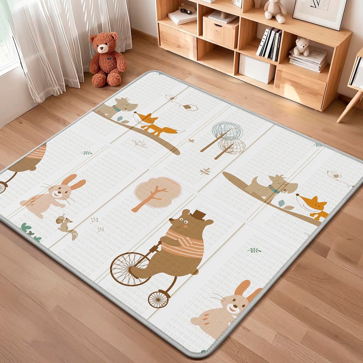 Foldable Baby Play Mat, PIGLOG 0.6in Thick Waterproof Playmats for Babies and Toddlers Kids, Safe Foam Playmat for Tummy Time