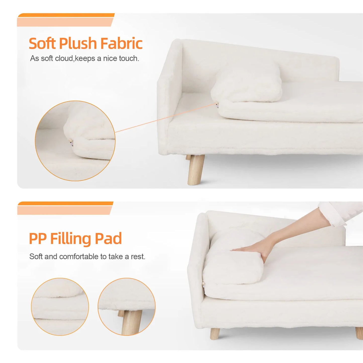 BINGOPAWCN Elevated Pet Bed With Waterproof Pad And Wooden Legs