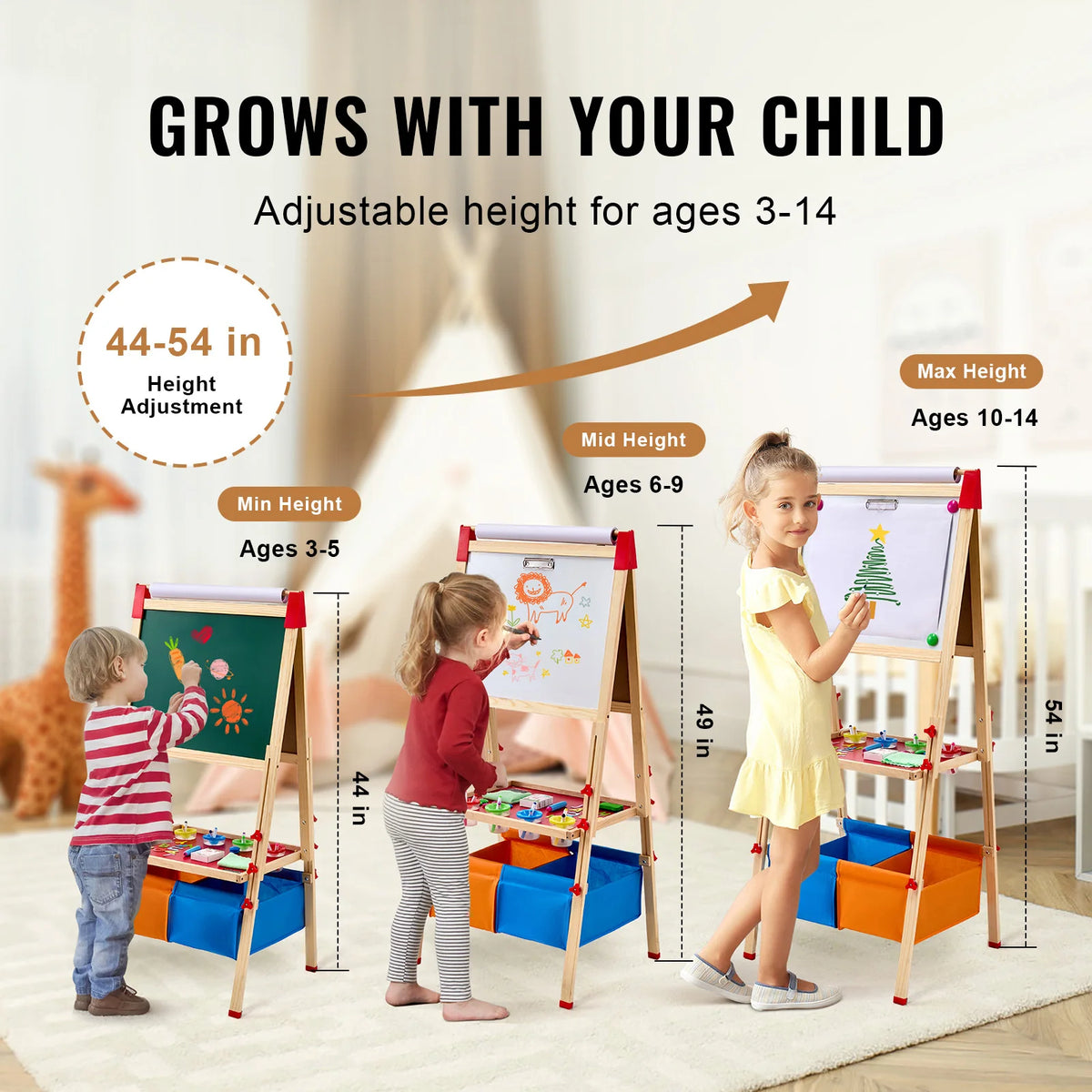 SucceBuy Magnetic Drawing Board Easel for Kids Educational Art Toy
