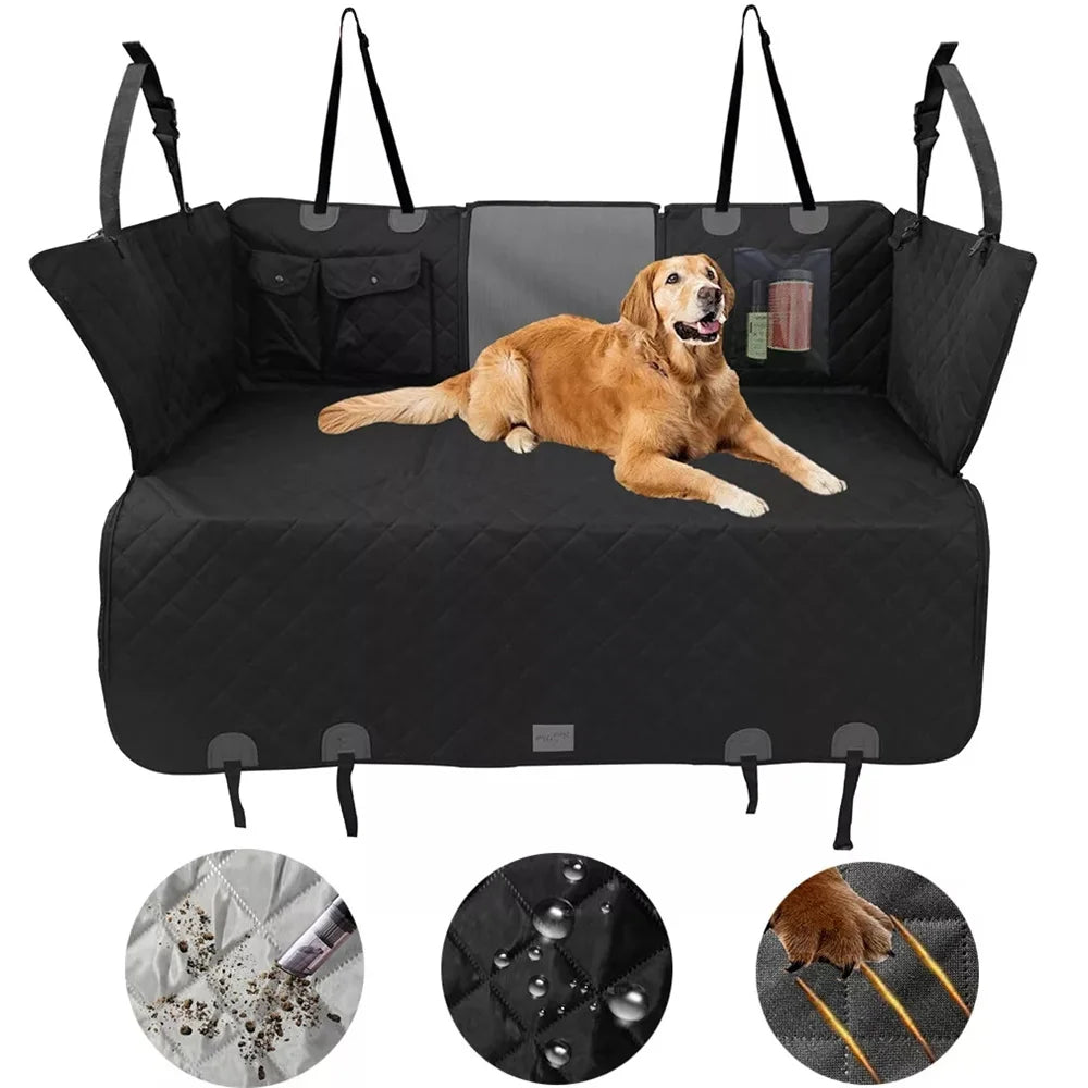 Waterproof Back Seat Extender Dog Car Seat Cover With Mesh