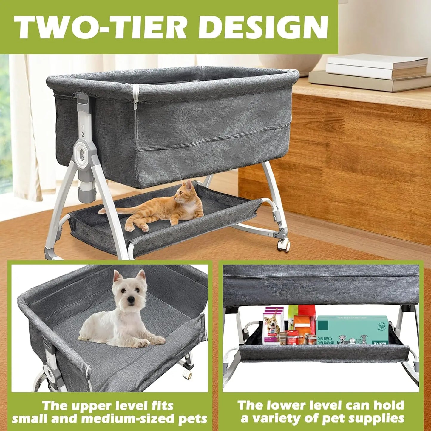 XMSJ Bedside Cosleeper Dog Bed for Human Bed