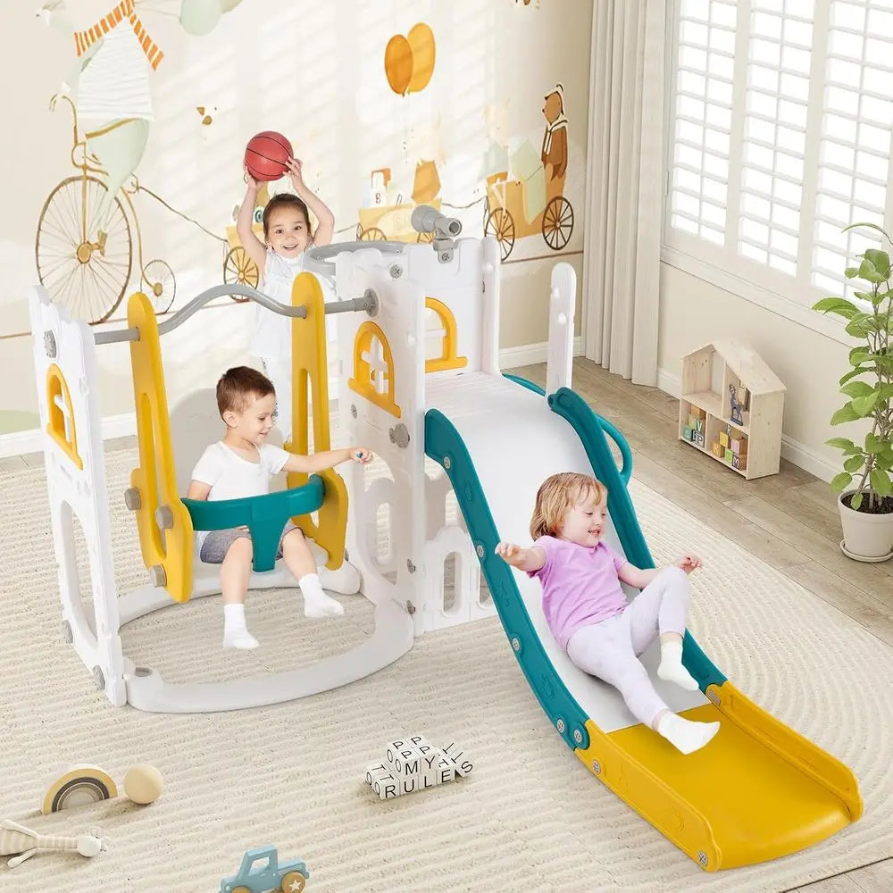 OLOEY 7 In 1 Toddler Swing and Slide Castle Climber