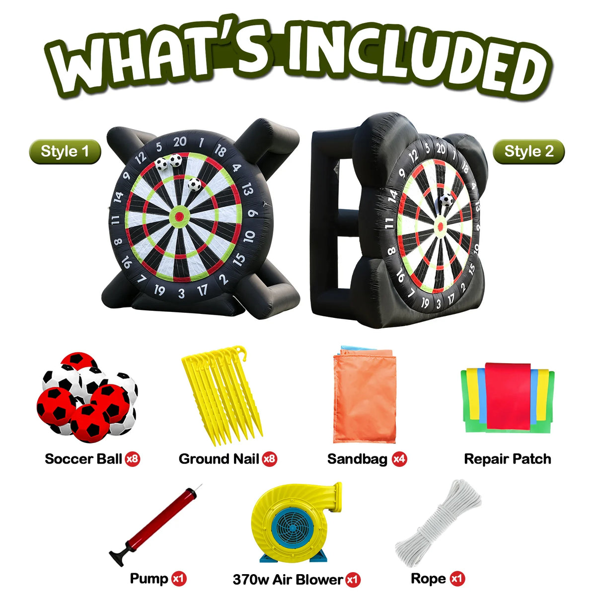 Giant Inflatable Soccer Dart Board Game With Sticky Balls Outdoor