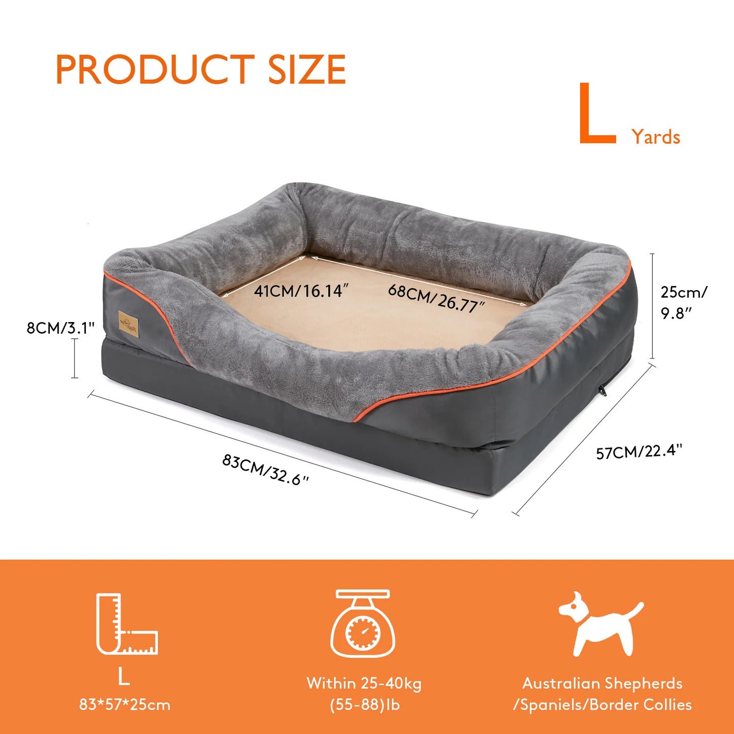 BINGOPAWCN Dog Bed Anti Allergy Warm Fleece With Washable Cover