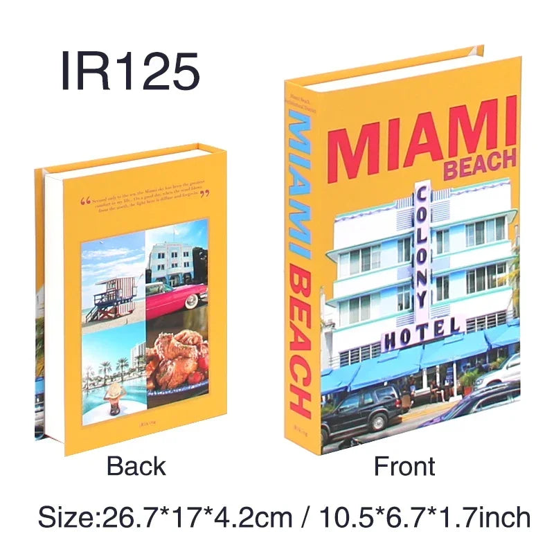 Travel Series Fake Book Decor For Living Room Display Box